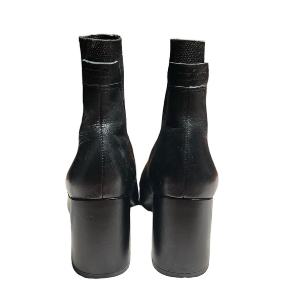 Franco Sarto Black Leather Ankle Boots Size 8 - Picture 6 of 8